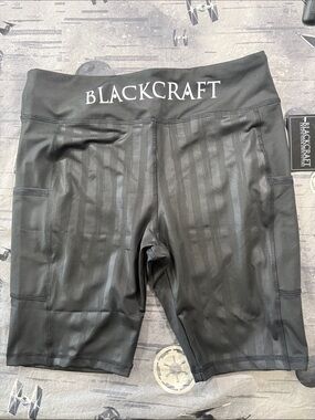 NWT BLACKCRAFT BLACK STRIPE BIKE SHORTS SZ XL